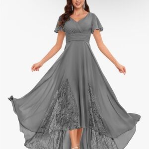 Elegant Gray Evening Dress